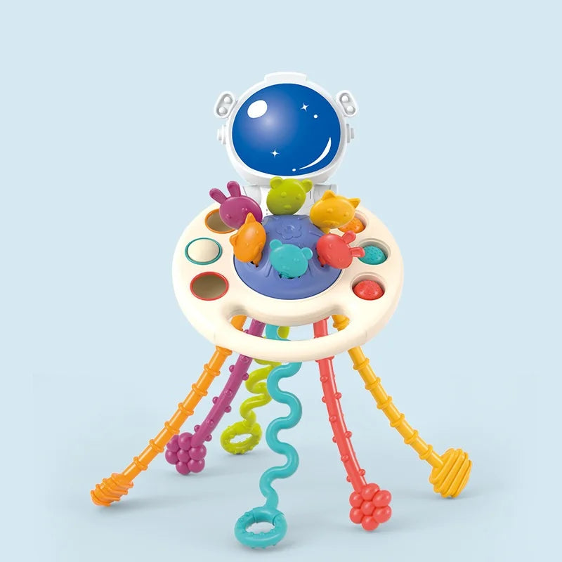 Activity Development Pull String Toys Silicone Teething Rattle Educational Learning Toy Baby Sensory Montessori Toys 6 12 Months