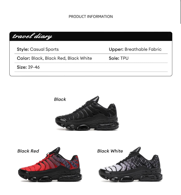 Men's Air Cushion Casual Sports Shoes Breathable Running Shoes for Men Gym Workout Training Walking Comfortable Shock Absorption