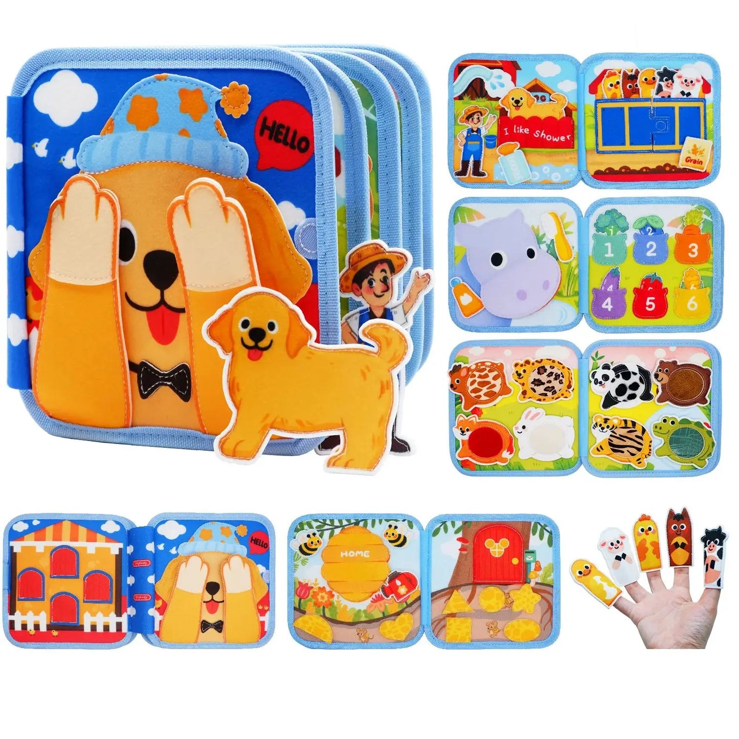 Montessori Toy Busy Board Giraffe Busy Book Preschool Learning Educational Quiet Book Sensory Travel Toy for Baby 3 4 5 6 Ages