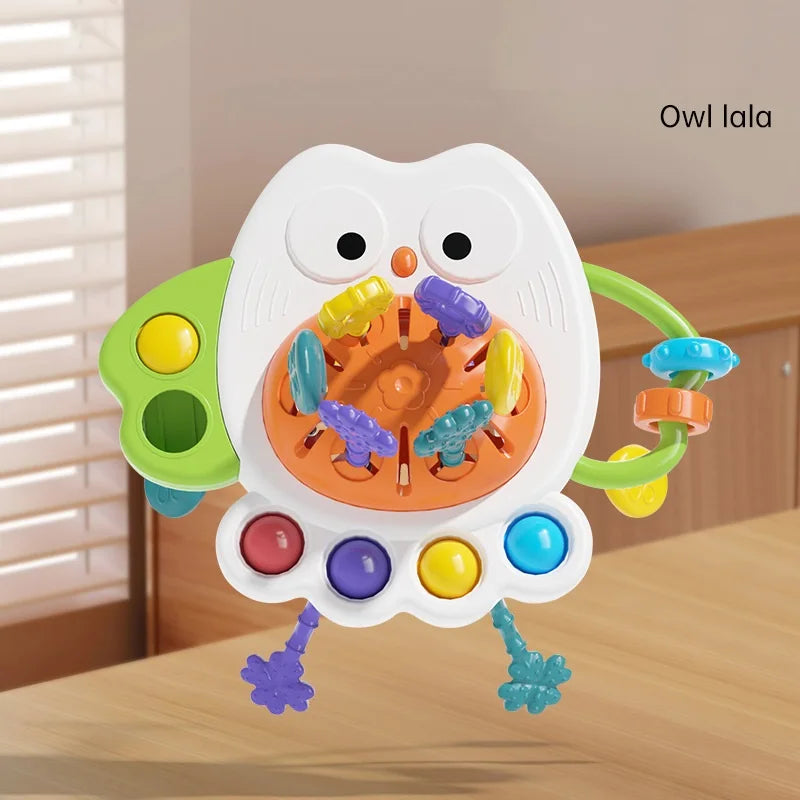 Activity Development Pull String Toys Silicone Teething Rattle Educational Learning Toy Baby Sensory Montessori Toys 6 12 Months