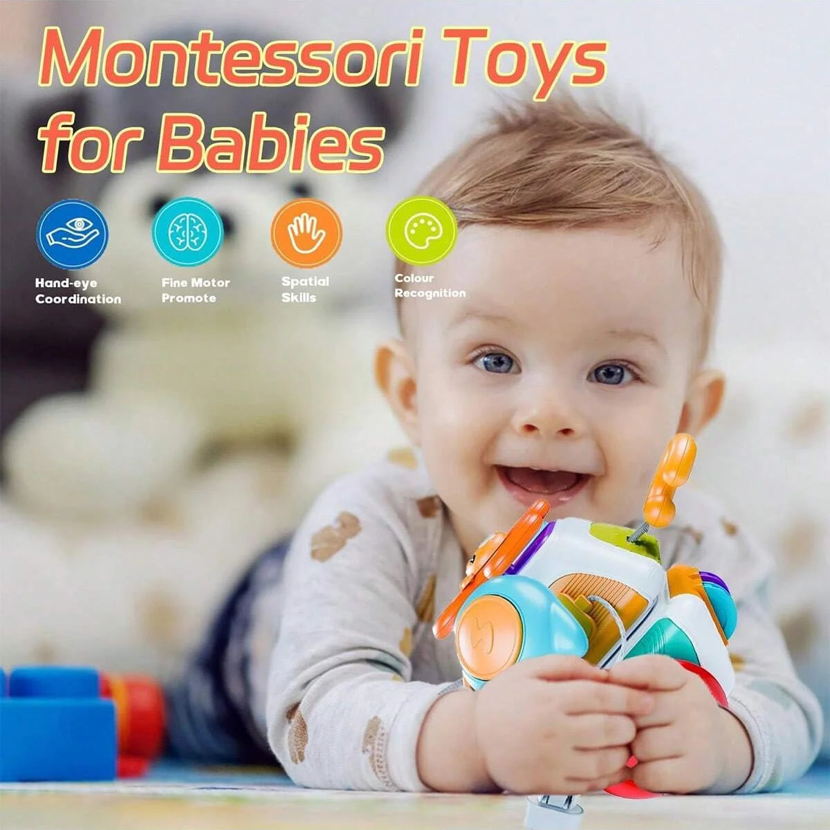 10 in 1 Baby Busy Board Cube Montessori Sensory Toys for Toddler Educational Learning Activities Travel Fine Toy Motor Skill