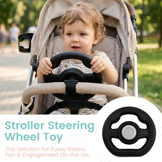 1PC Universal Pretend Steering Wheel for Strollers & Carts - Detachable, Fun Driving Attachment