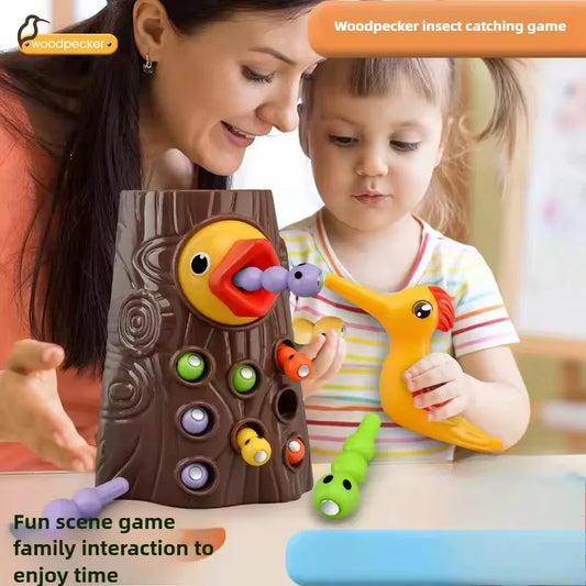 Woodpecker puzzle Toys Catching Insects Small Game Bird Catching Insects Magnetic Puzzle Early Education Training Exercise Toys