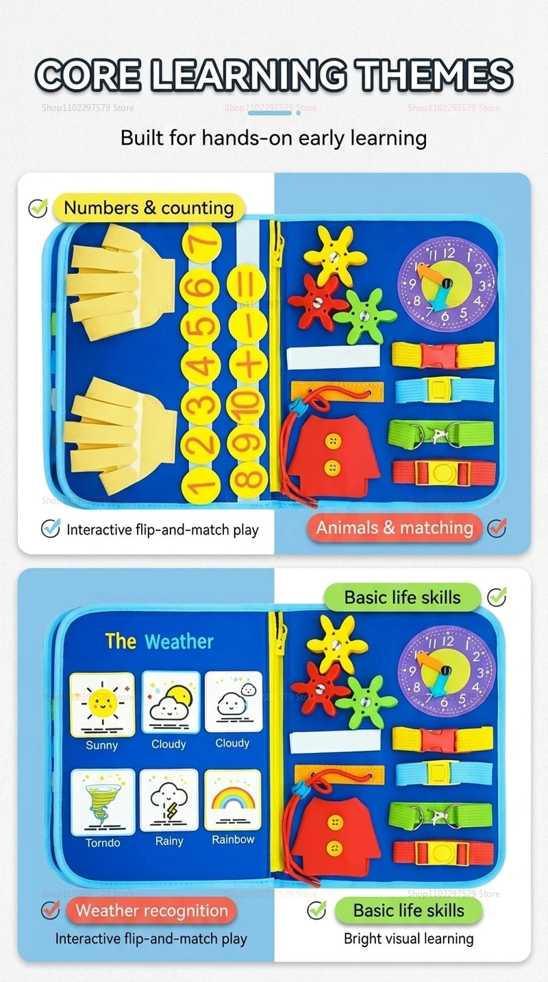 New Busy Board Montessori Toys for Toddler Busy Book Sensory Preshool Early Education Learning Fine Motor Skills Toys For Kids