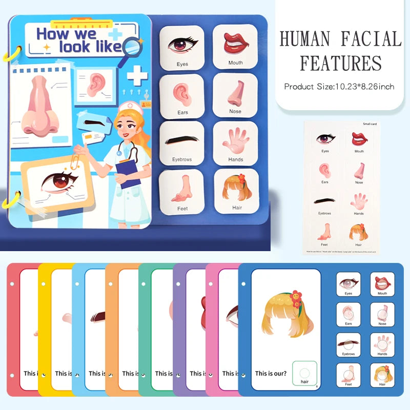 Montessori Baby Busy book My First Quiet Book Paste Early Learning Education Toy Children Toy Matching Game for Babies 2 3 Year