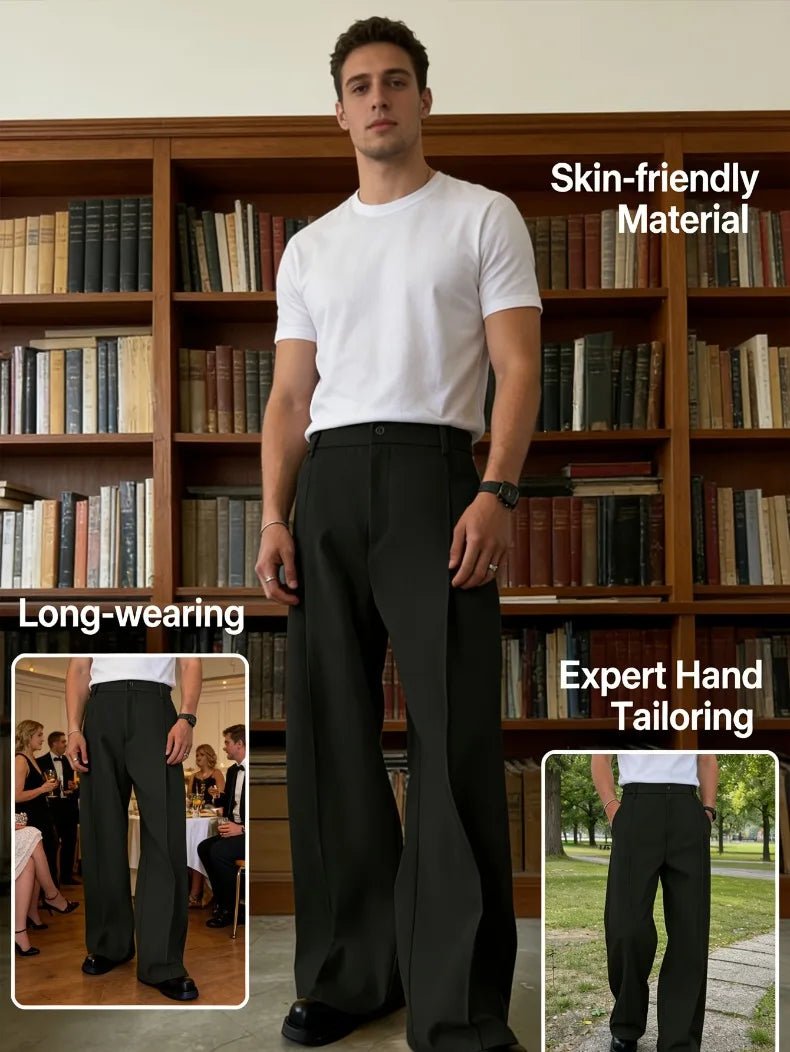 FGKKS Men Pants Fashion Brand New Luxury Anti-pilling Straight Smart Casual Pants Male Black Business Anti Wrinkle Trousers