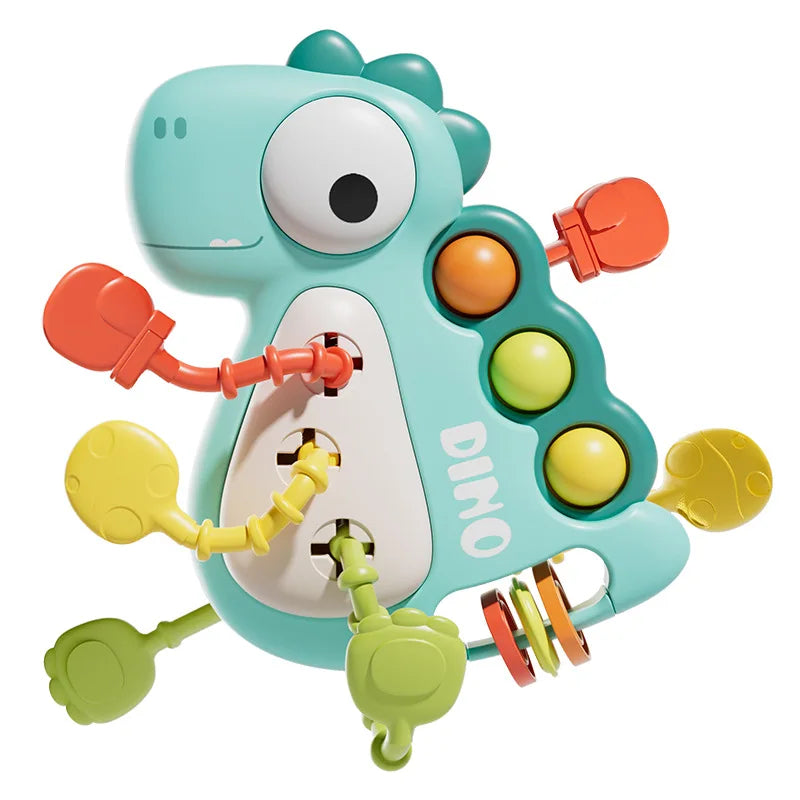 Activity Development Pull String Toys Silicone Teething Rattle Educational Learning Toy Baby Sensory Montessori Toys 6 12 Months