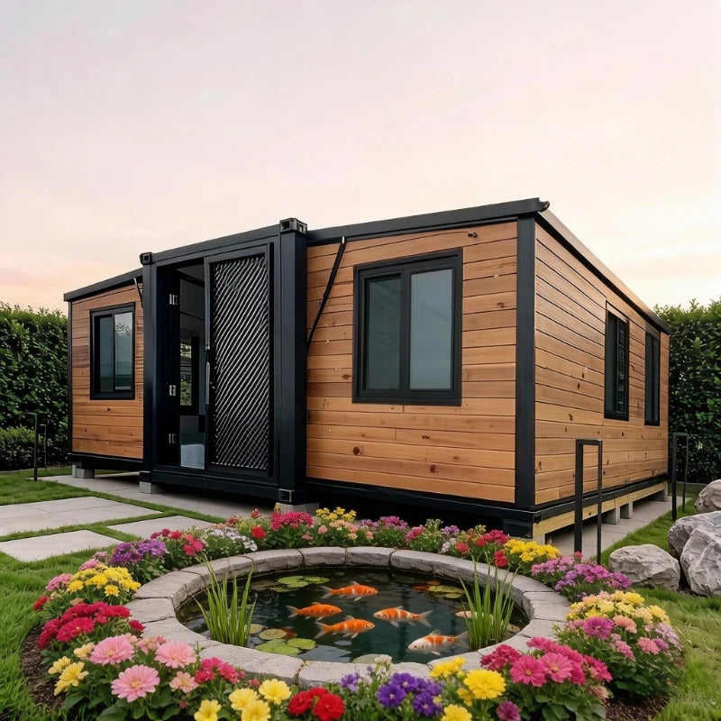 Hot Sale Expandable Container House Forest Cabin 40Ft 20Ft Prefab Tiny House Folding Room Container Houses Vacation Room Sunroom