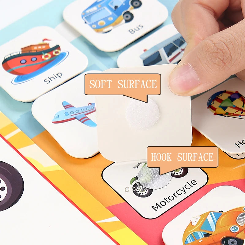 Montessori Baby Busy book My First Quiet Book Paste Early Learning Education Toy Children Toy Matching Game for Babies 2 3 Year