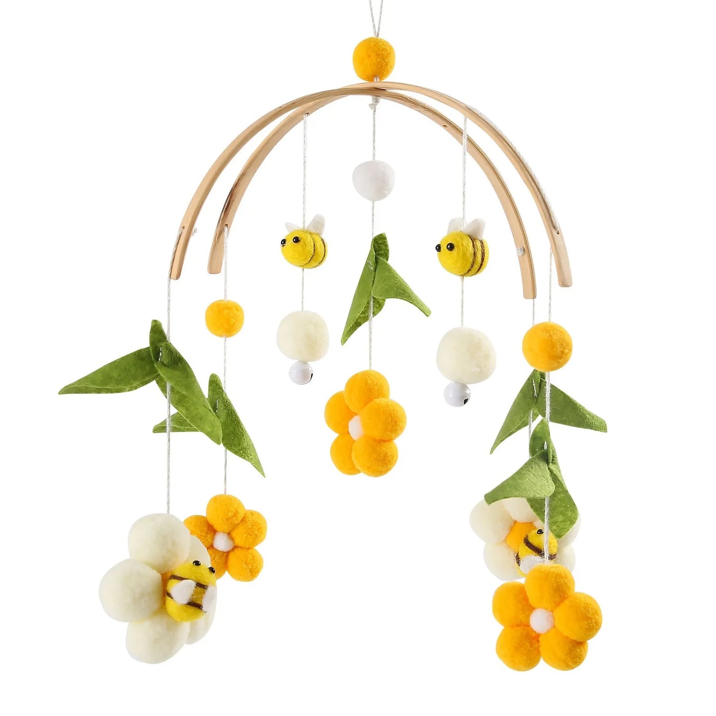 Mobile Wooden Bell Baby Toys 0-12 Months Rattle Toys Bed Newborn Crib mobile With Music Box Bed Bell Hanging Toys Crib Bracket