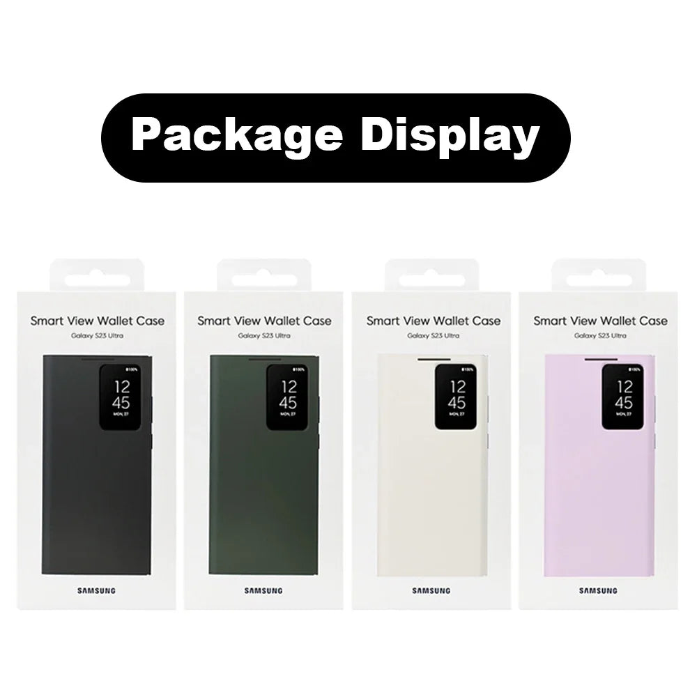 Original For Samsung Galaxy S23 Ultra Smart View Wallet Flip Case for Galaxy S23Ultra Smart View Phone Cover SM-S918B