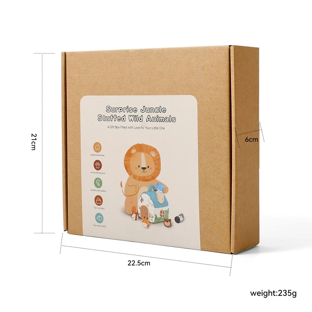 Baby Montessori Toys Cartoon Animal Cotton Magic Box Finger Movement Game Sensory Cognitive Toys With Sound And Mirror Functions