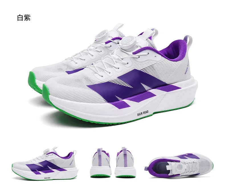 Marathon Carbon Plate Running Shoes Rotary Buckle Supercritical Foam Ultra Light Athletic Shoes Unisex Training Jogging Sneakers