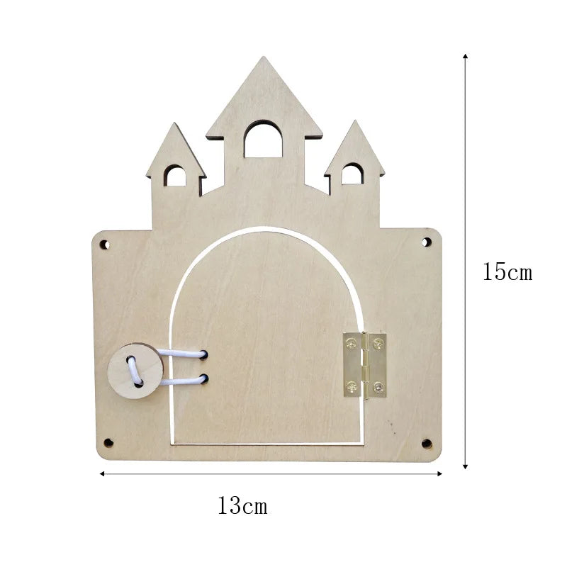 Montessori Busy Board Accessories Wooden Toy Combination Matching Doorbell Gear Graphics Educational Toy Education Trainig Toy