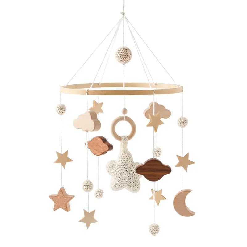Mobile Wooden Bell Baby Toys 0-12 Months Rattle Toys Bed Newborn Crib mobile With Music Box Bed Bell Hanging Toys Crib Bracket