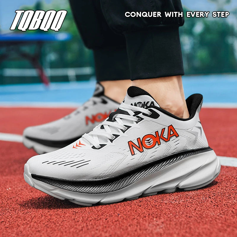 Men's Cushion Running Shoes 5KM Jogging Breathable Mesh Non-Slip Outdoor Trainer Sports Shoes Casual Sneakers Off-road Shoes