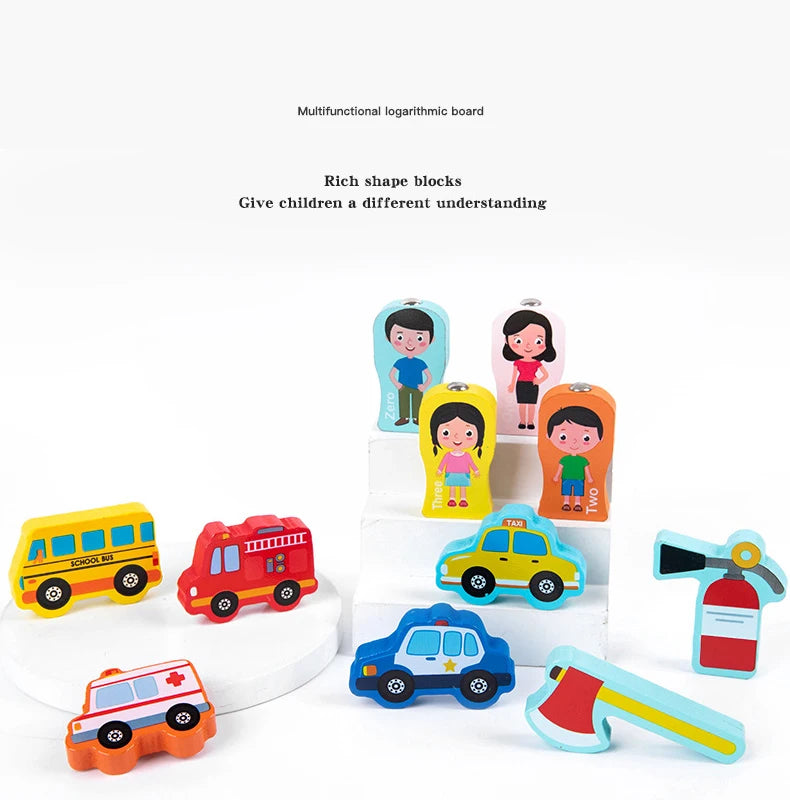 Montessori Educational Wooden Toys Preschool Children Fire Truck Busy Board Math Fishing Games Early Toys For Kids Xmas Gifts