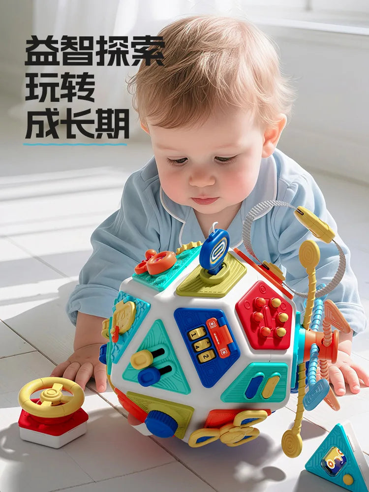 Montessori Baby Busy Board Cube Sensory Toys Toddler Educational Travel Lock Box Fine Motor Skill Learning Activity Toy