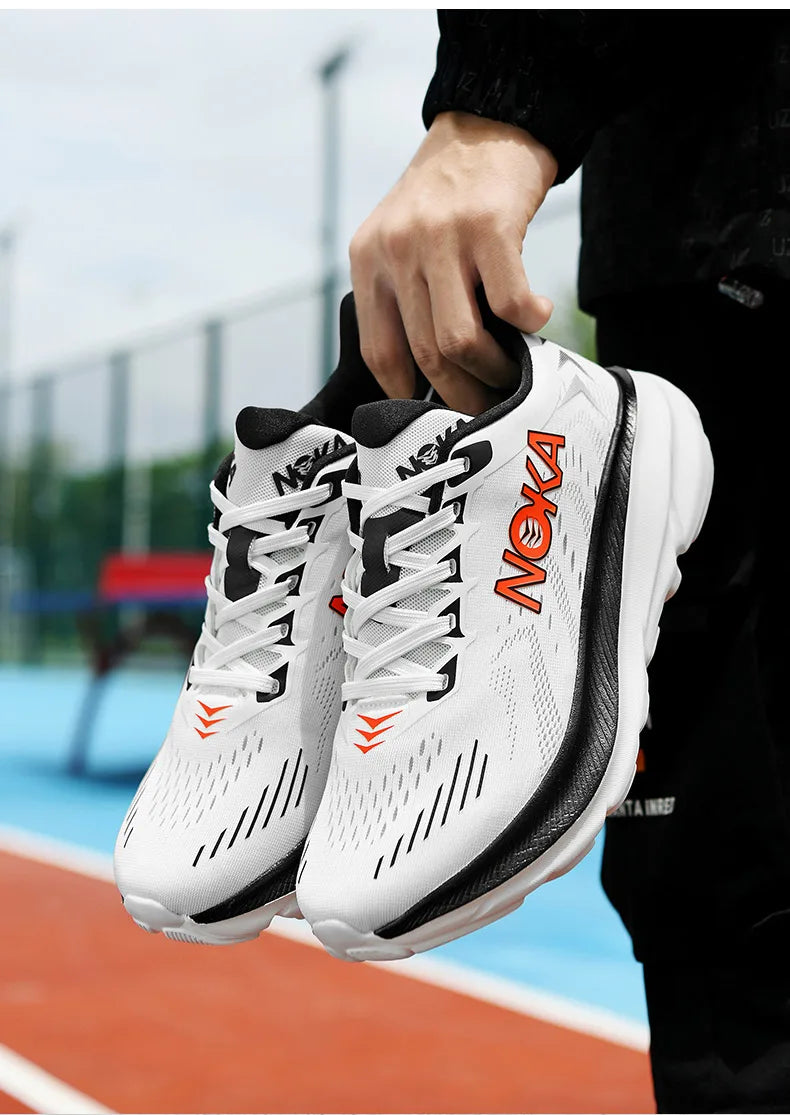 Men's Cushion Running Shoes 5KM Jogging Breathable Mesh Non-Slip Outdoor Trainer Sports Shoes Casual Sneakers Off-road Shoes