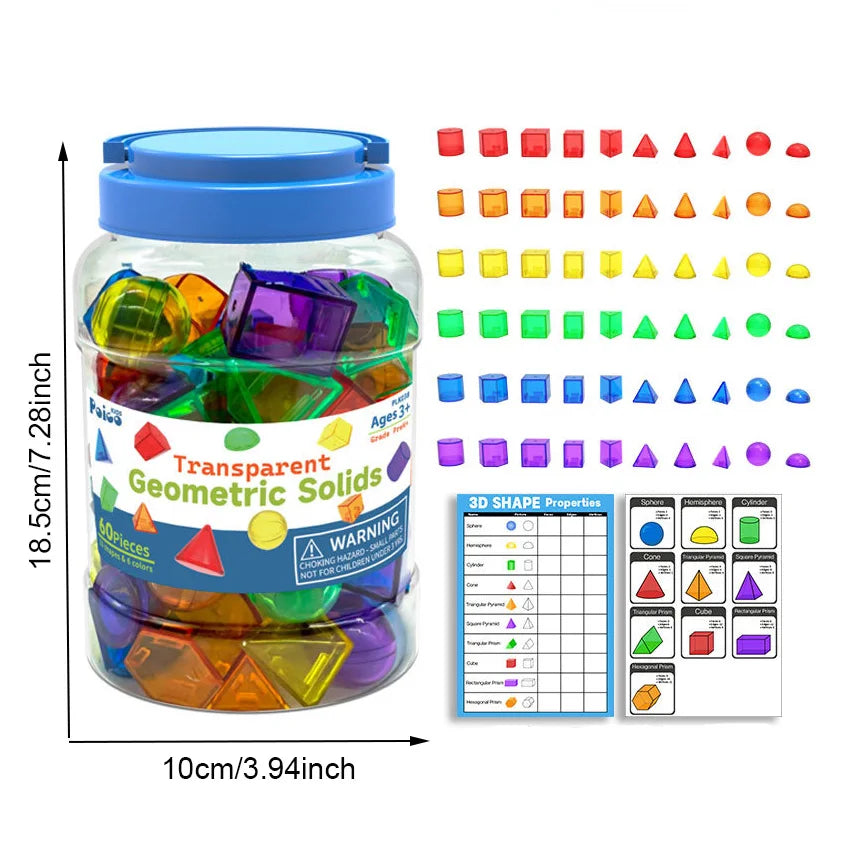 Kids Montessori Colorful Transparent Letters Numbers Set Sensory Activity Math Learning Counting Toy Education Teaching Aids