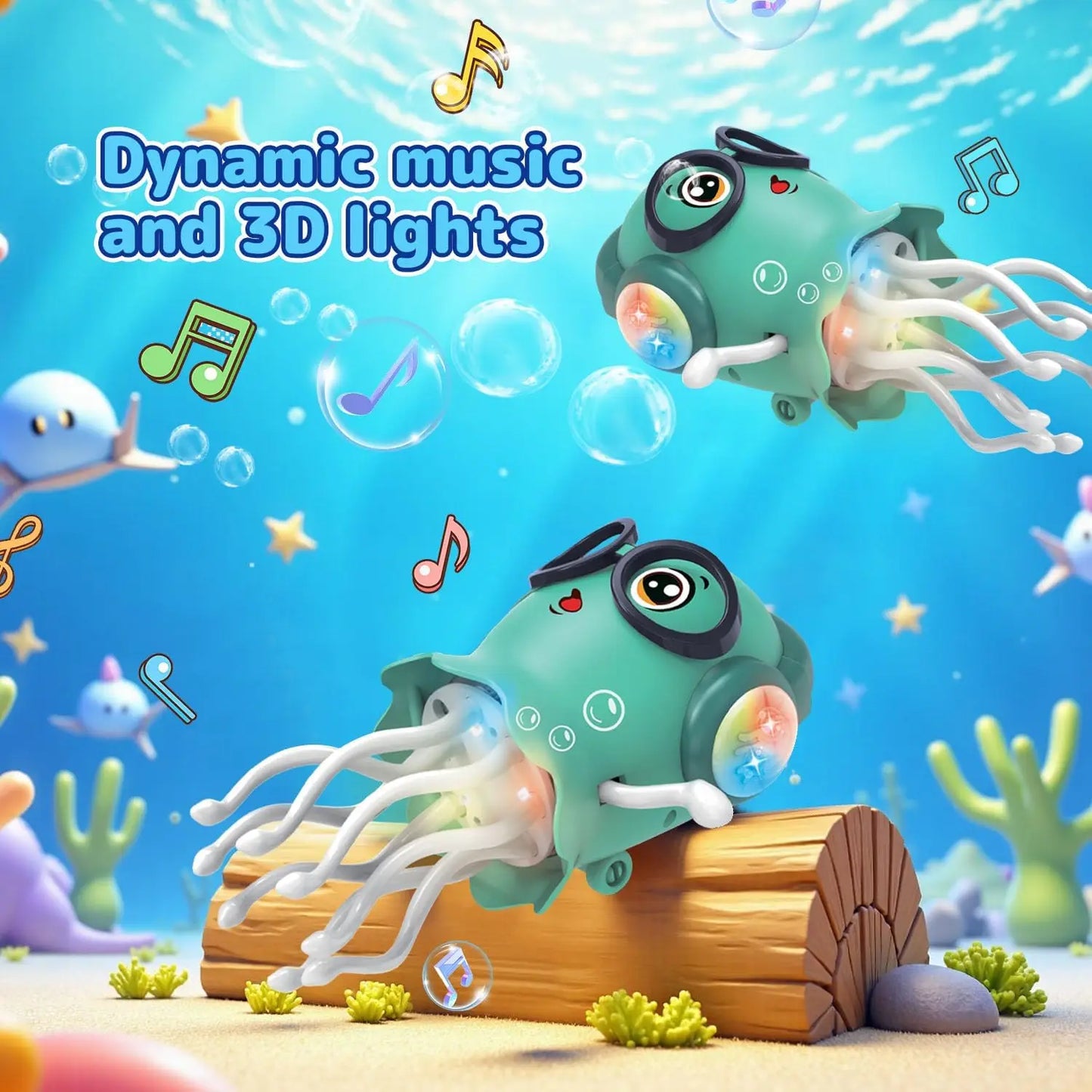 Auto-sensing Avoiding Dancing Jellyfish Kid Electronic Pet Toys Cartoon LED Development Education Toddler Creative Birthday Gift