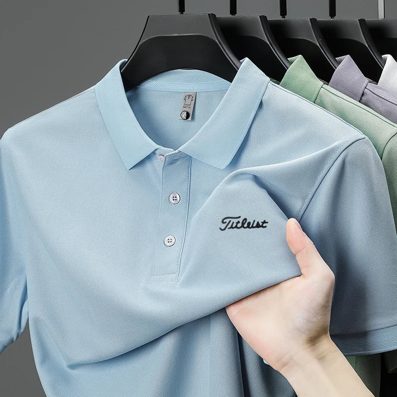 designer men's high quality brand short sleeves polo shirt lapel letter printing ventilate t-shirt business leisure men's wear