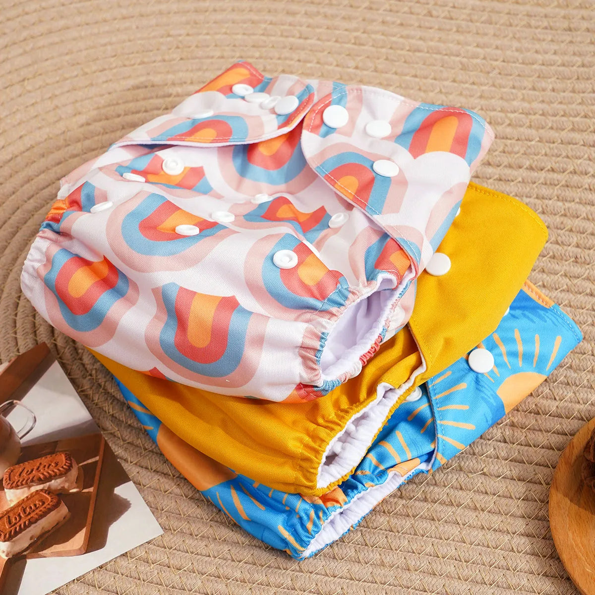 Elinfant 3PCS Washable One Size Cloth Diaper Waterproof Reusable Cloth Diaper For 3-15kg Baby