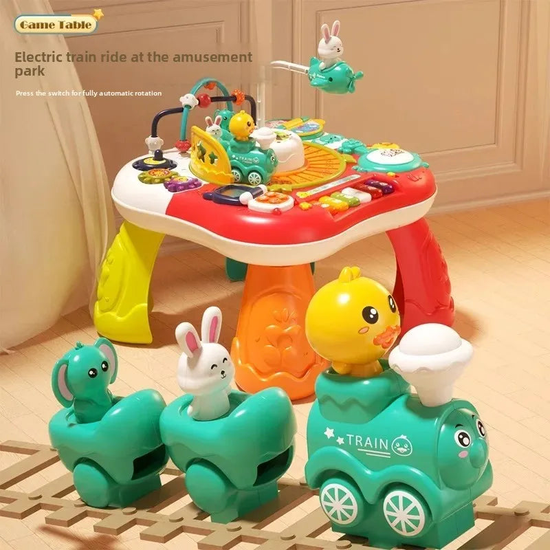 Kids Multifunctional Early Education Game Table Electric Train Baby Montessori Learning Busy Board Sensory Toys for Toddler Gift