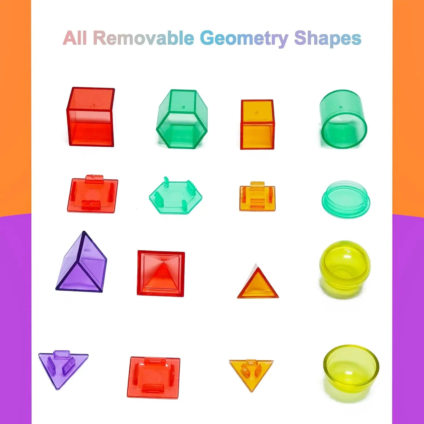 Kids Montessori Colorful Transparent Letters Numbers Set Sensory Activity Math Learning Counting Toy Education Teaching Aids