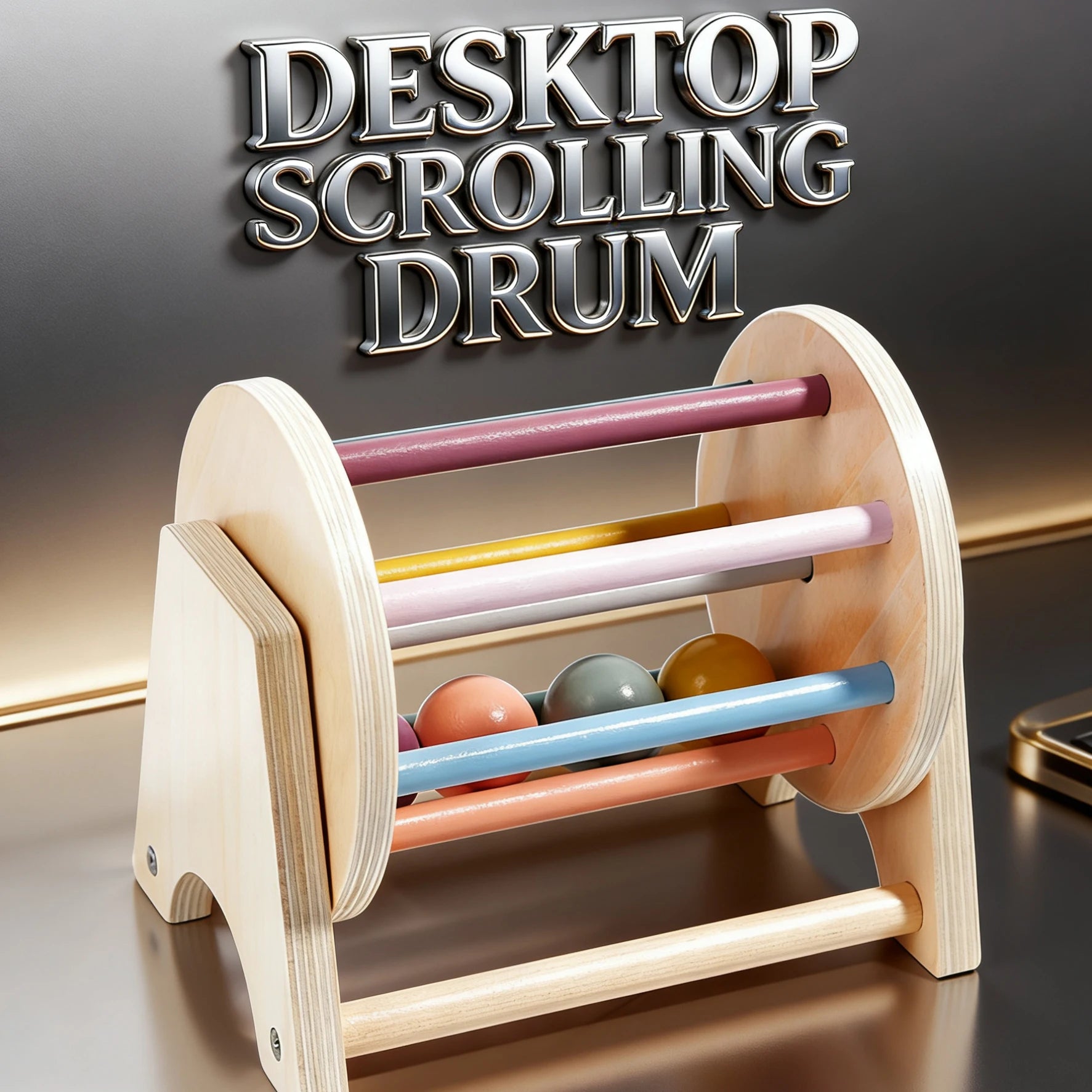 Desktop Scrolling Drum Premium Wooden Sensory Toy Smooth Rolling Beads Durable Design Perfect Educational Play Toddlers Aged