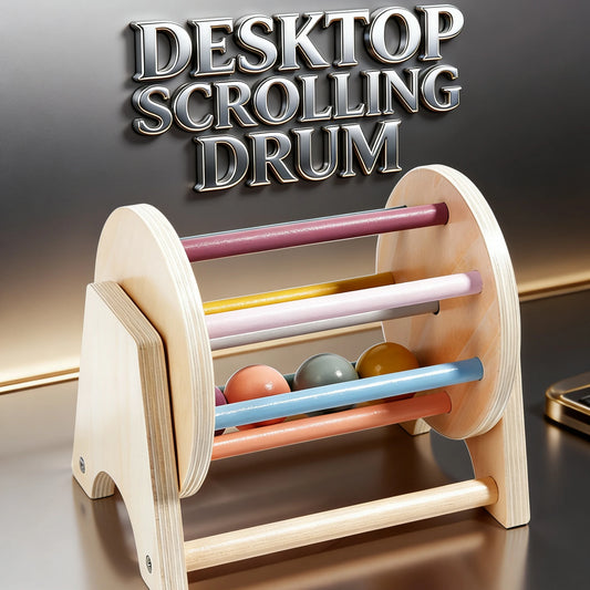 Desktop Scrolling Drum Premium Wooden Sensory Toy Smooth Rolling Beads Durable Design Perfect Educational Play Toddlers Aged