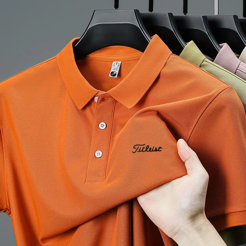 designer men's high quality brand short sleeves polo shirt lapel letter printing ventilate t-shirt business leisure men's wear