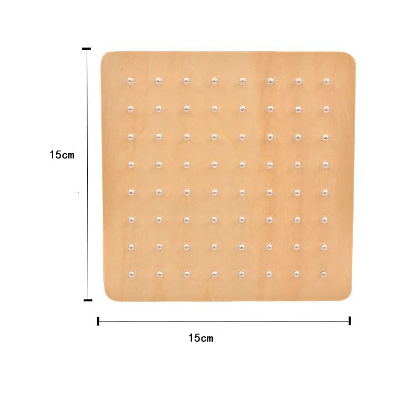 Montessori Baby Creative Toy Graphics Rubber Tie Nail Boards with Cards Childhood Education Preschool Kids