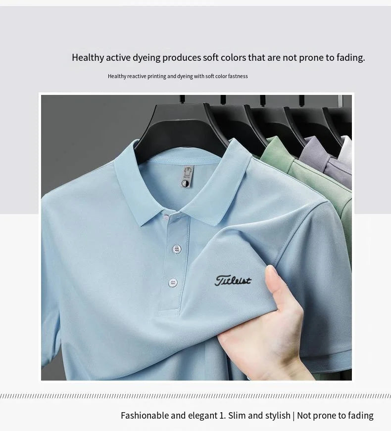 designer men's high quality brand short sleeves polo shirt lapel letter printing ventilate t-shirt business leisure men's wear