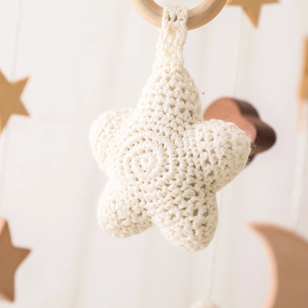 Mobile Wooden Bell Baby Toys 0-12 Months Rattle Toys Bed Newborn Crib mobile With Music Box Bed Bell Hanging Toys Crib Bracket