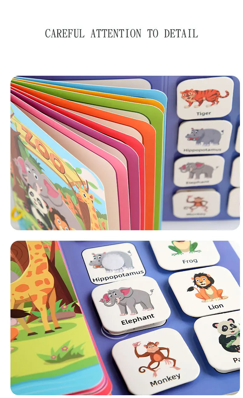 Montessori Baby Busy book My First Quiet Book Paste Early Learning Education Toy Children Toy Matching Game for Babies 2 3 Year