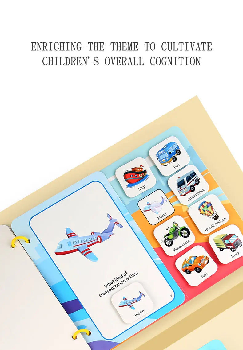 Montessori Baby Busy book My First Quiet Book Paste Early Learning Education Toy Children Toy Matching Game for Babies 2 3 Year