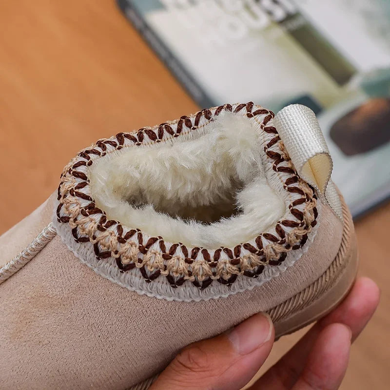 2025 New Fashion Children's Ankle Boots Soft Winter Causal Girls Cotton Shoes Solid Color Kids School Plush Boots Warm Shoes