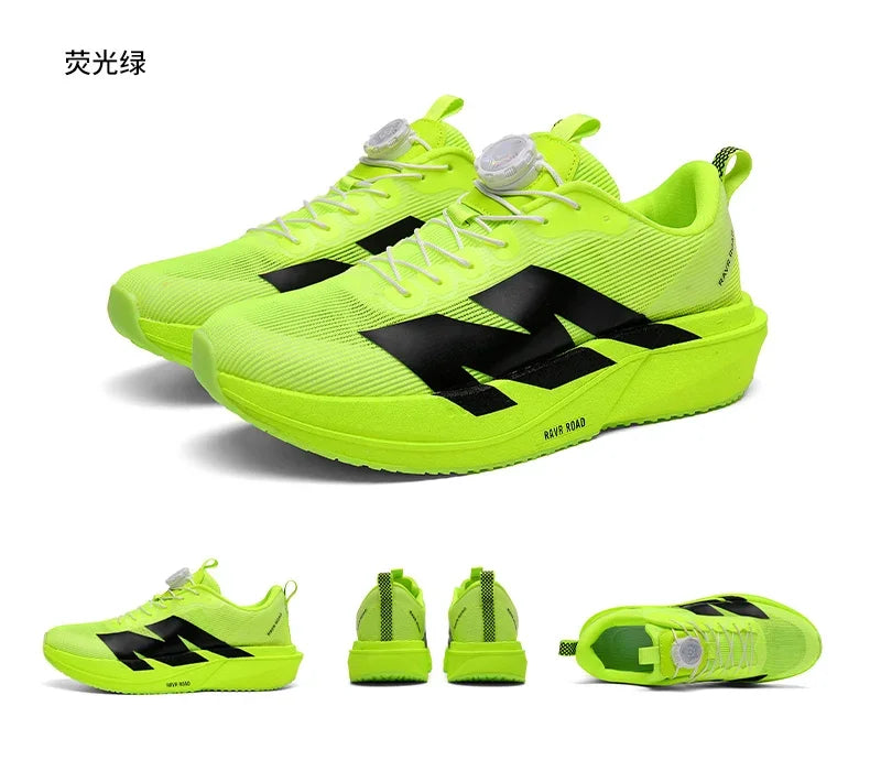 Marathon Carbon Plate Running Shoes Rotary Buckle Supercritical Foam Ultra Light Athletic Shoes Unisex Training Jogging Sneakers