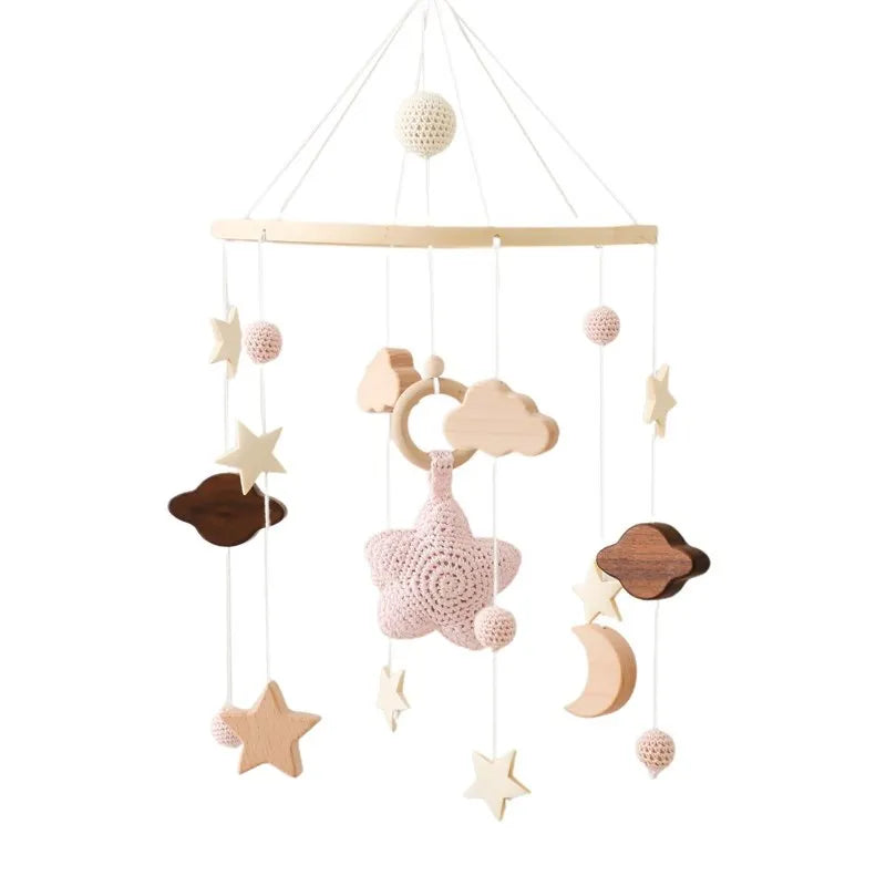 Mobile Wooden Bell Baby Toys 0-12 Months Rattle Toys Bed Newborn Crib mobile With Music Box Bed Bell Hanging Toys Crib Bracket