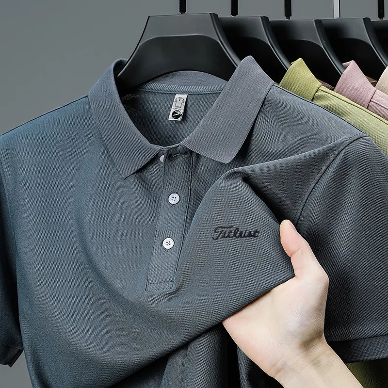designer men's high quality brand short sleeves polo shirt lapel letter printing ventilate t-shirt business leisure men's wear