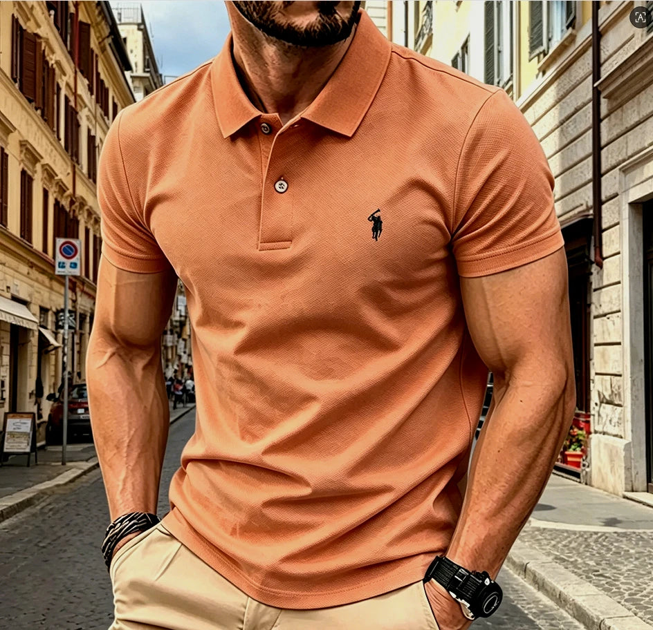 2026 summer  high-end brand men's short sleeve polo shirt 2026 summer luxury fashion pony embroidery golf top casual T-shirt