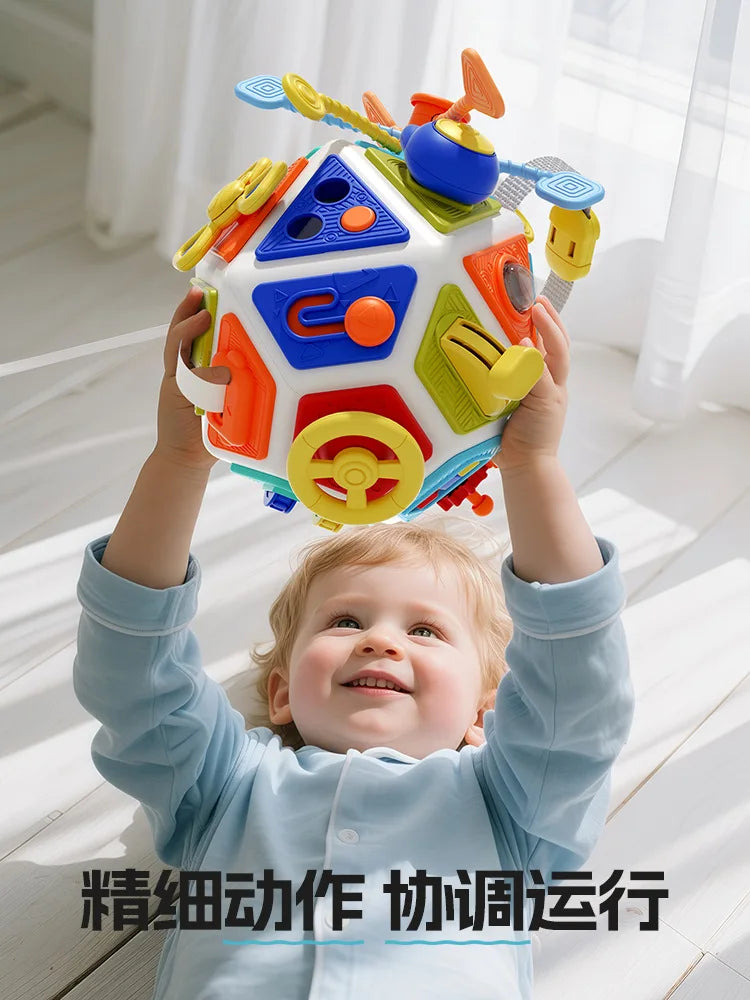 Montessori Baby Busy Board Cube Sensory Toys Toddler Educational Travel Lock Box Fine Motor Skill Learning Activity Toy
