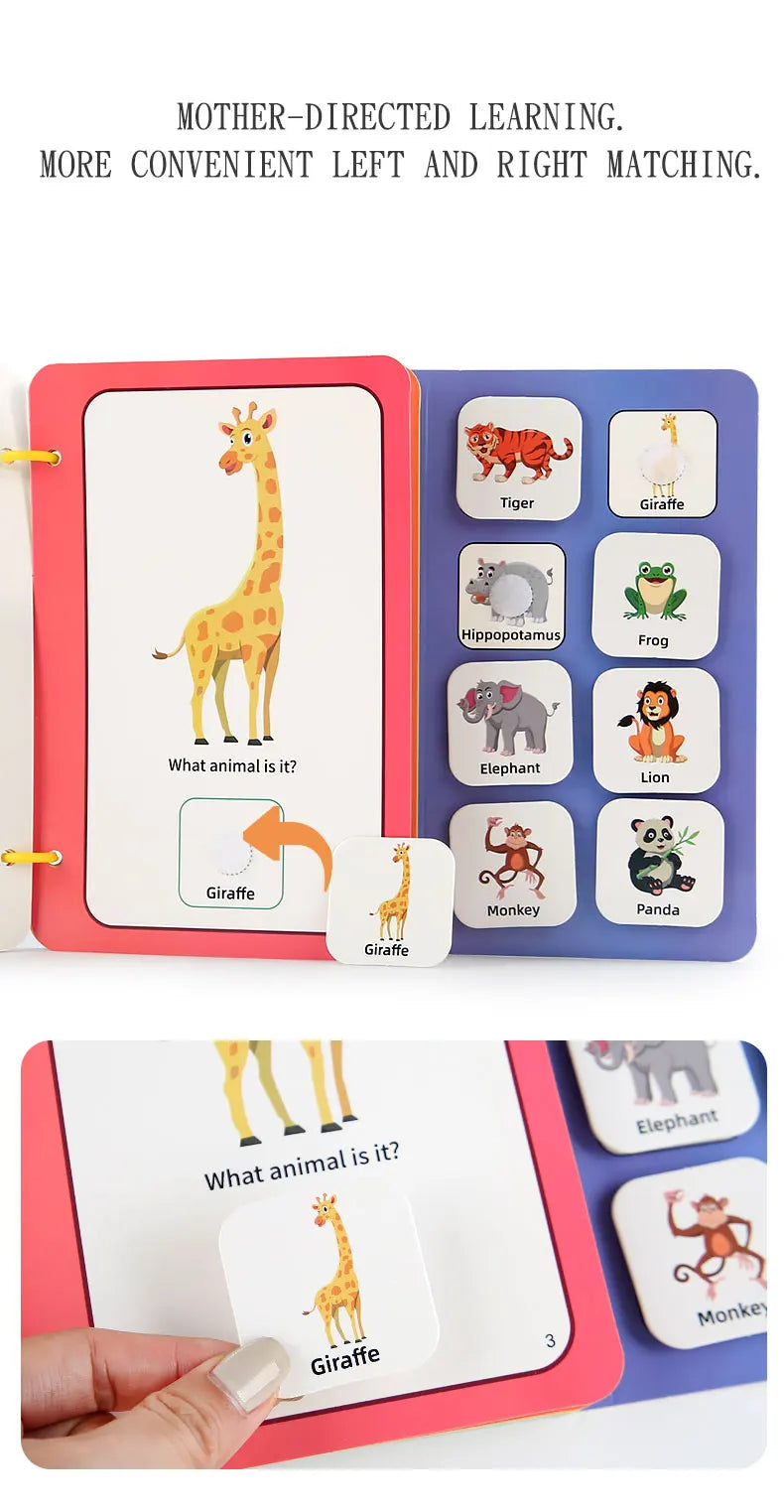 Montessori Baby Busy book My First Quiet Book Paste Early Learning Education Toy Children Toy Matching Game for Babies 2 3 Year