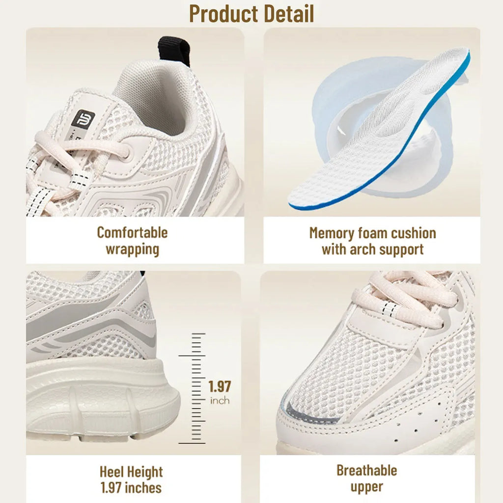 Baasploa Women Sports Shoes Outdoor Lightweight Breathable Jogging Sneakers Female Casual Mesh Anti-slip Lace Up Running Shoes