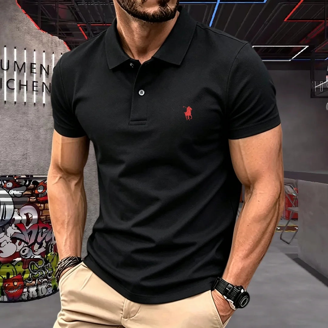 100% pure cotton 2026 high-end brand men's short sleeve polo shirt summer fashion luxury pony embroidery golf top casual T-shirt