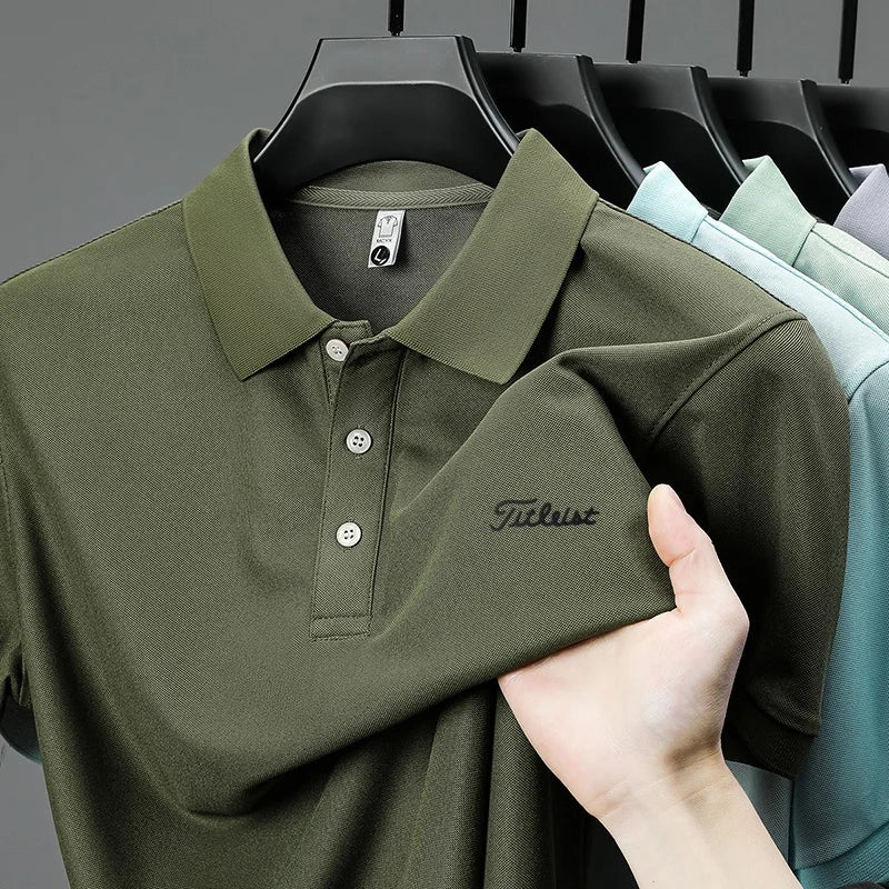 designer men's high quality brand short sleeves polo shirt lapel letter printing ventilate t-shirt business leisure men's wear