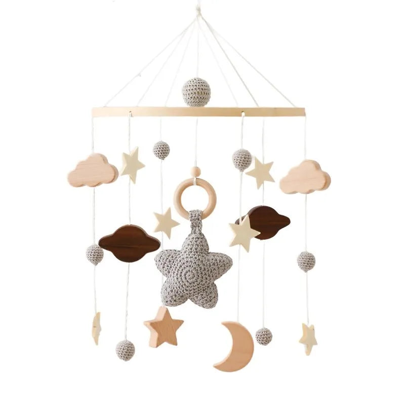 Mobile Wooden Bell Baby Toys 0-12 Months Rattle Toys Bed Newborn Crib mobile With Music Box Bed Bell Hanging Toys Crib Bracket
