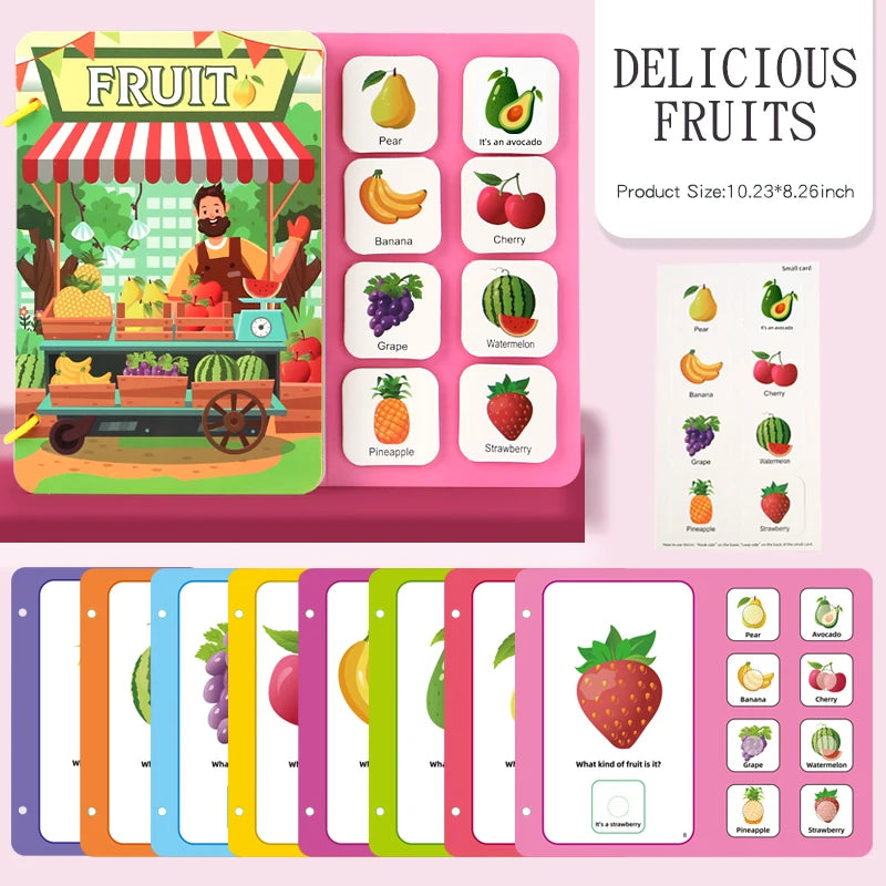 Montessori Baby Busy book My First Quiet Book Paste Early Learning Education Toy Children Toy Matching Game for Babies 2 3 Year