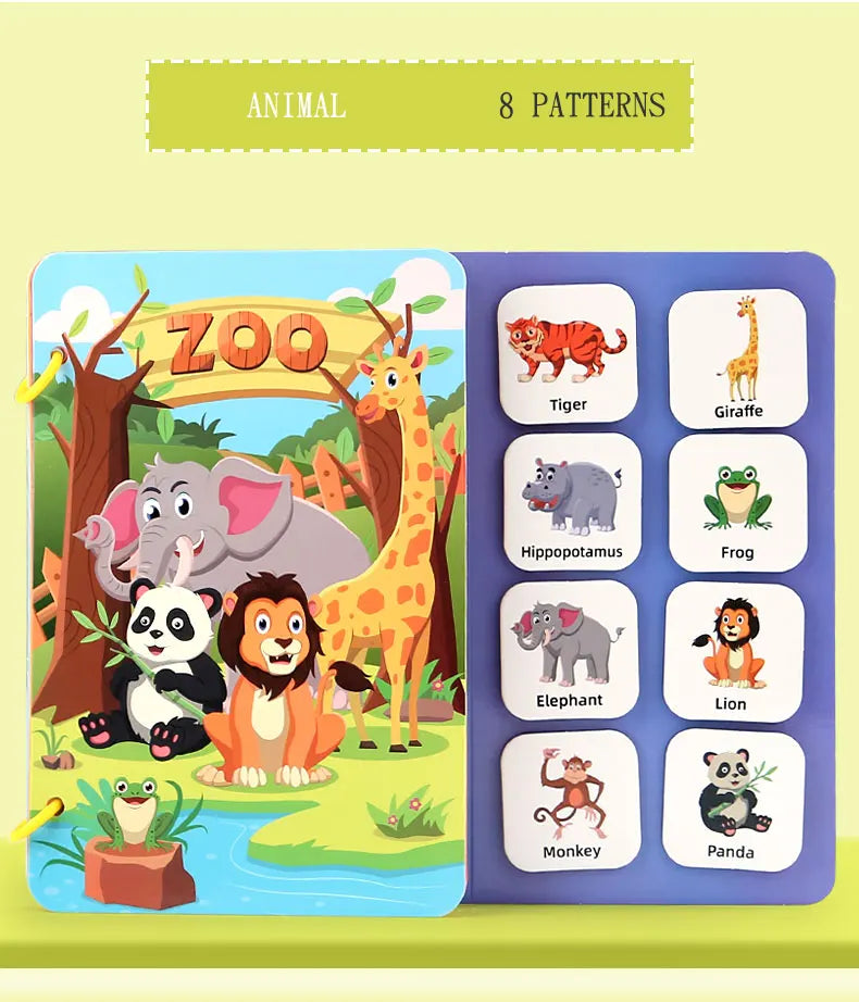 Montessori Baby Busy book My First Quiet Book Paste Early Learning Education Toy Children Toy Matching Game for Babies 2 3 Year